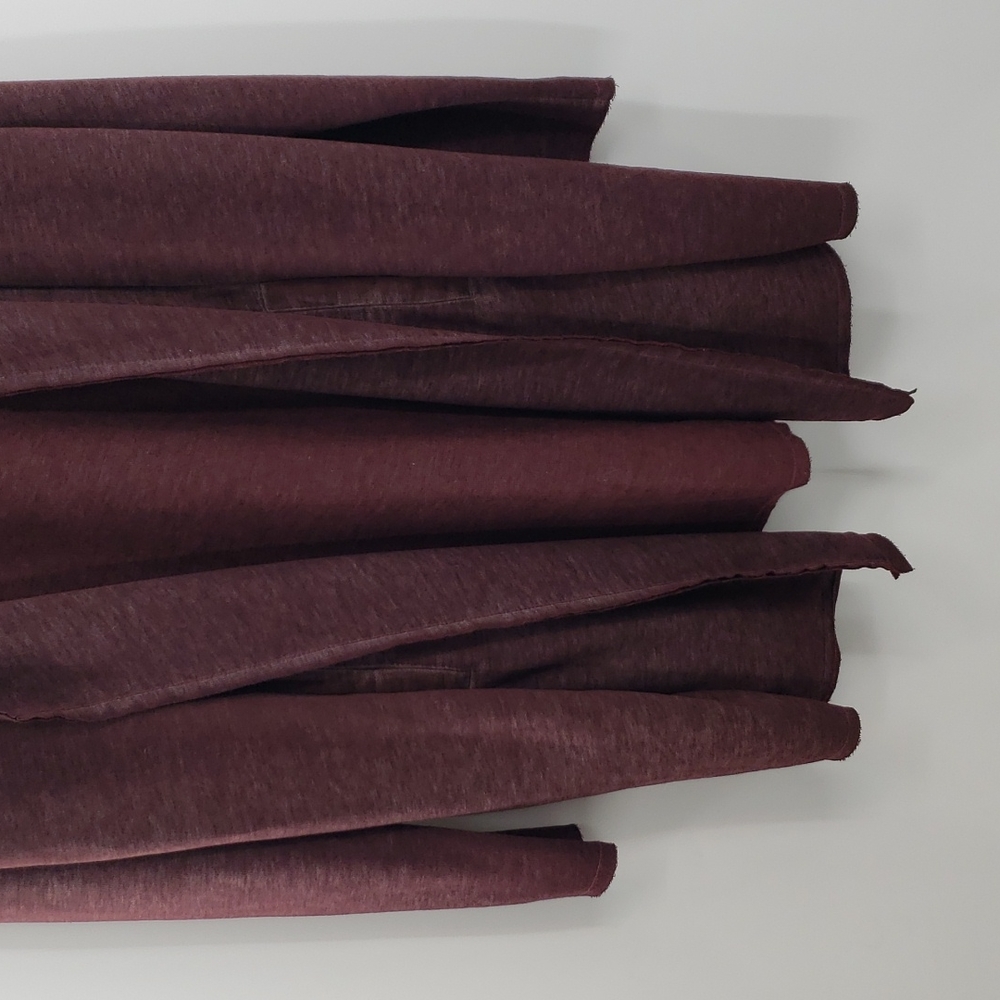 Soft Surroundings Long Hooded Cozy Wine Red Open Front Cardigan Sweater - Picture 3 of 10